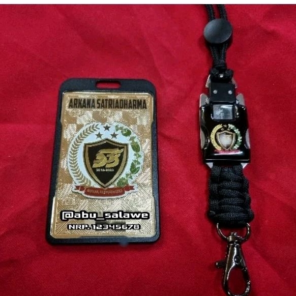 

plat id name tag ARKANA SATRIADHARMA full set cover dan tali