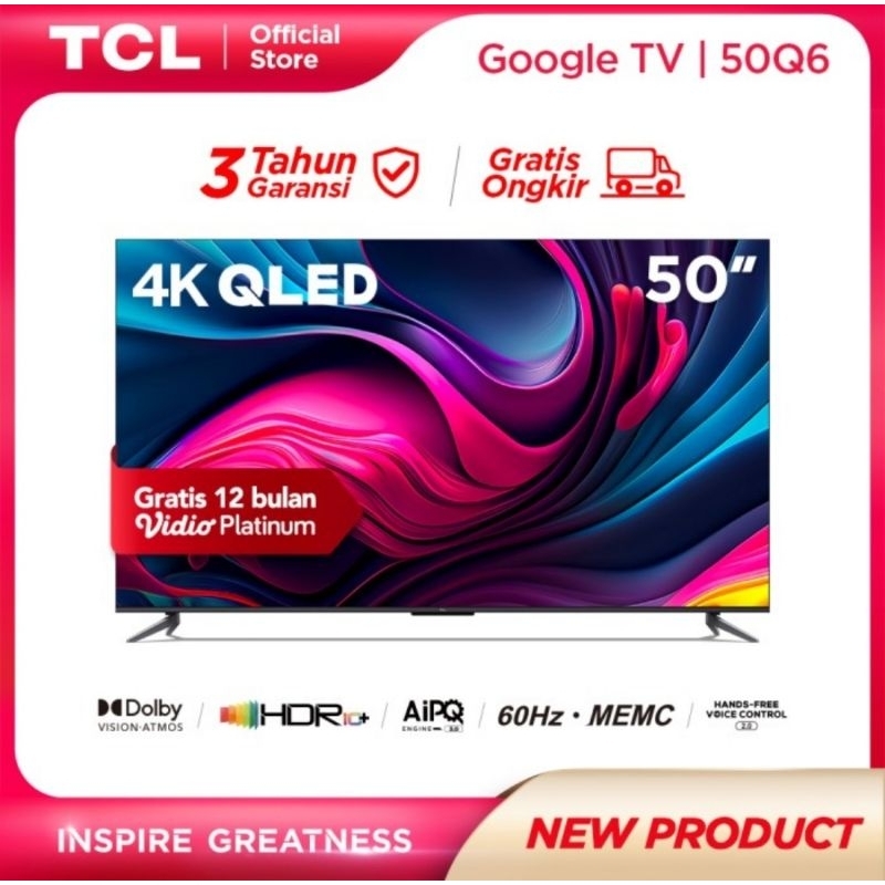 TCL 50 inch QLED Google TV 4KUHD