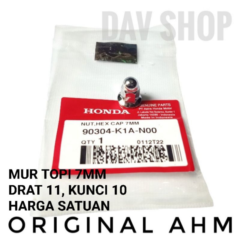 NUT/MUR TOPI KNALPOT 7MM KUNCI 10 TIGER TILAM TILAS TIREV GL PRO GL MAX MEGAPRO LAMA HIU PRIMUS ORIG