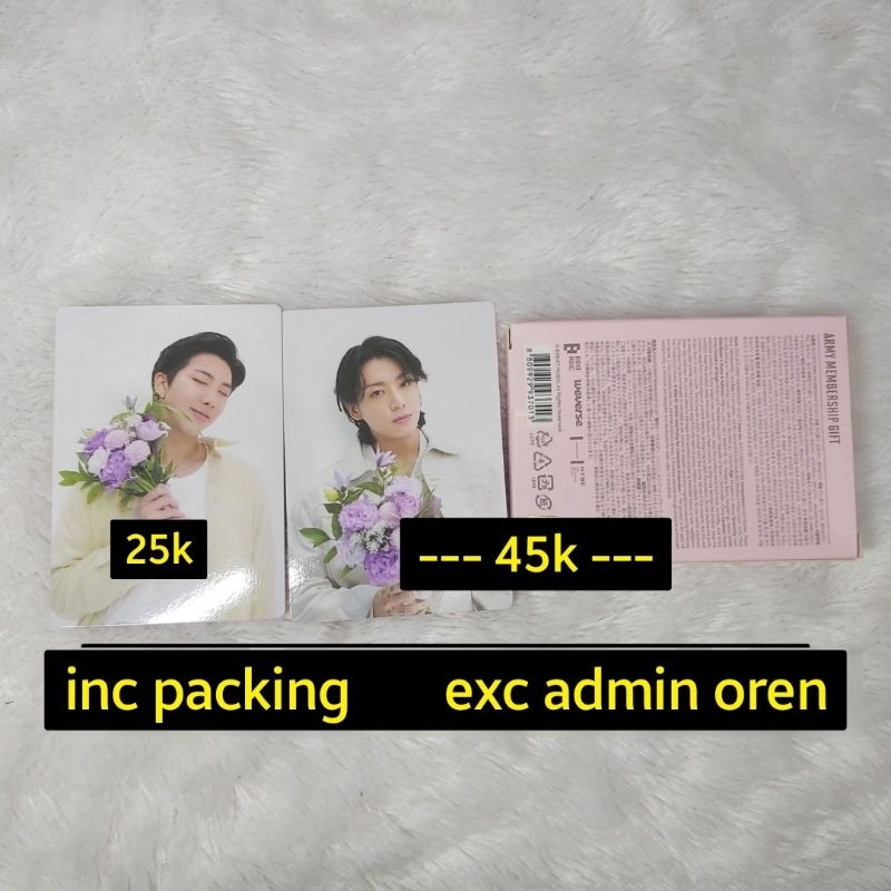 MEMBERSHIP GIFT BTS NAMJOON JUNGKOOK OUTBOX