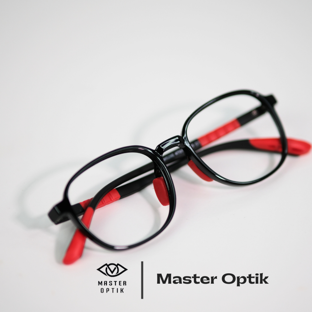 frame kacamata anak 5290 hitam merah - blueray photocromic