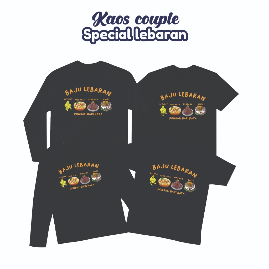 Kaos Couple Keluarga Kaos Lebaran Baju tshirt Lengan Panjang Lengan Pendek baju lebaran pondasi hari