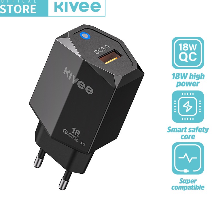 New (HOT)KIVEE charger oppo samsung xiaomi kepala charger fast charging 18w 22.5w Wall Charger adapt