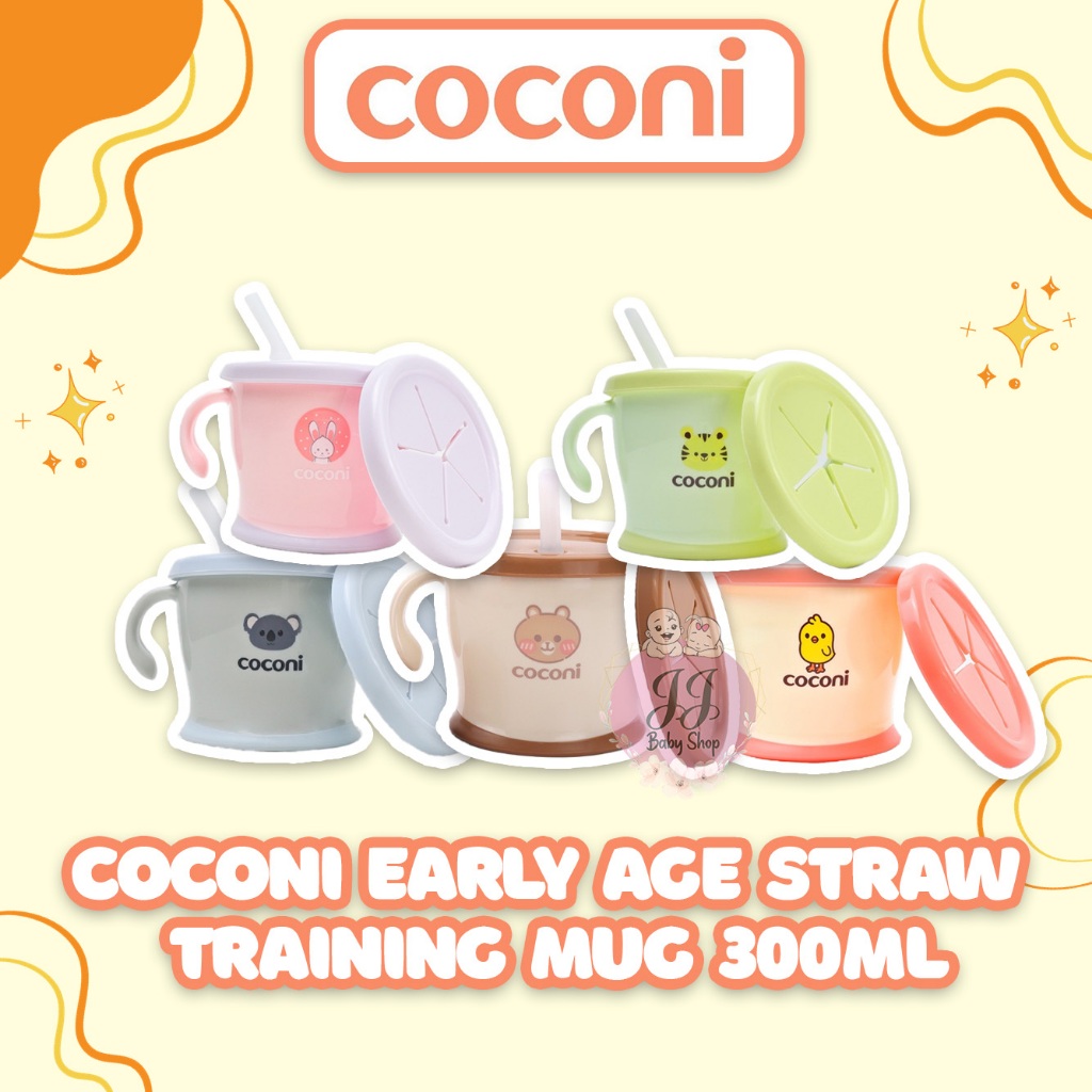 COCONI Early Age Straw Training Mug 300ml Cangkir Bayi Belajar Minum 6m+