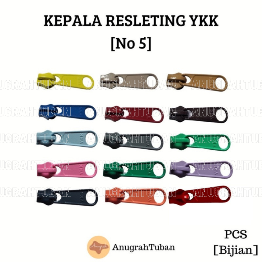 [YKK No.5] Kepala Resleting/Ritsleting/Rit/Zipper Jepang Baju Celana Kemeja Rok Seragam Kerajinan