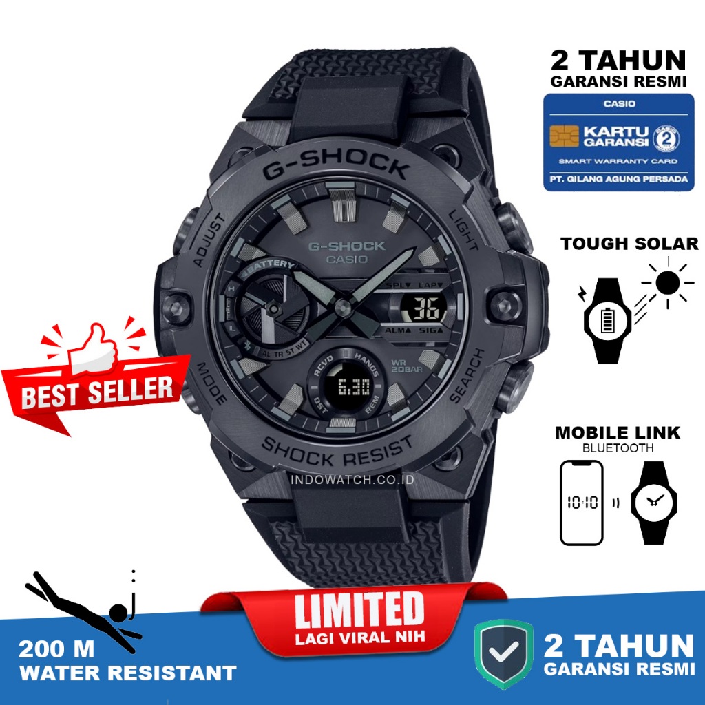 Casio g-shock GST-B400BB-1A g shock gst b400 g steel original