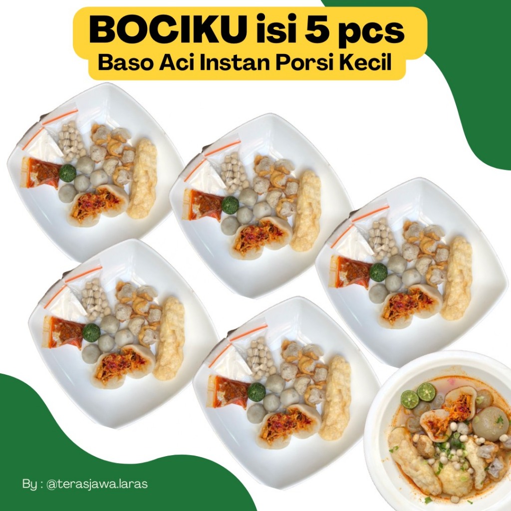 

PAKET BASO ACI ISI 5 PCS | BASO ACI ISI AYAM SUWIR | BASO ACI PEDAS