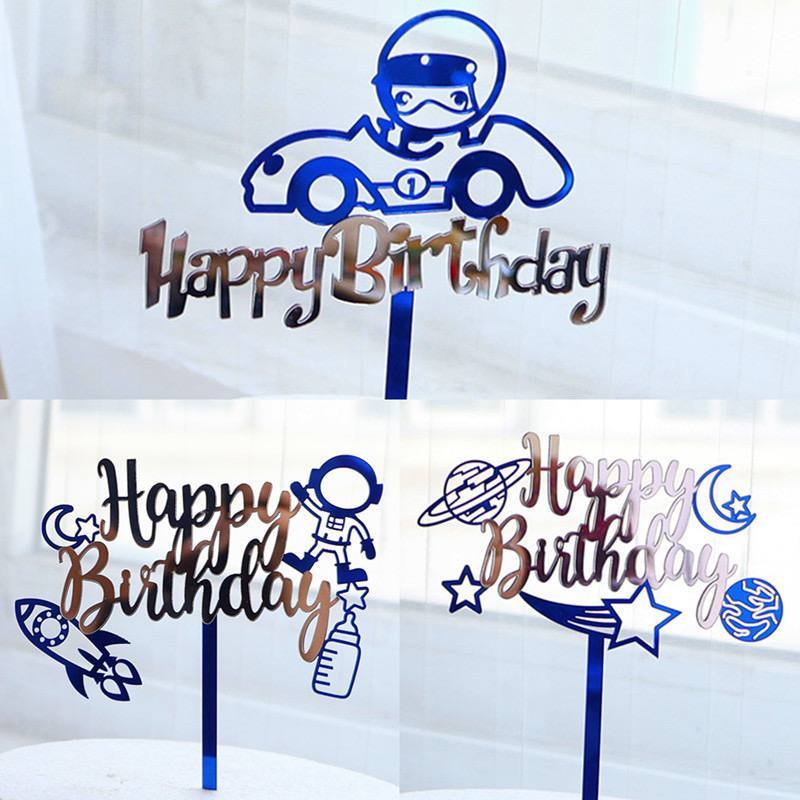 CAKE TOPPER HAPPY BIRTHDAY TEMA ASTRONOT AKRILIK/DEKORASI CAKE HBD ASTRONOT AKRILIK