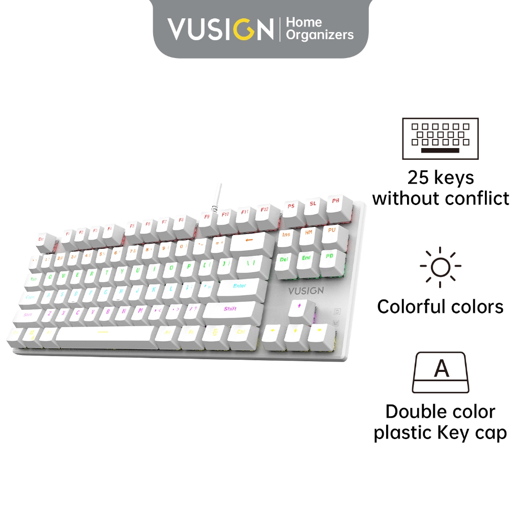 Vusign Gaming Keyboard Pink Blue White With Backlight Ergonomic VS788