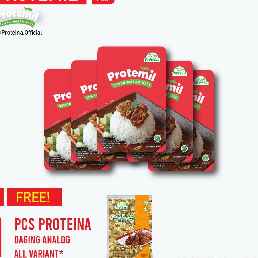 

TIPE XYG278 Protemil 5pcs + FREE 1pcs Proteina Daging Analog