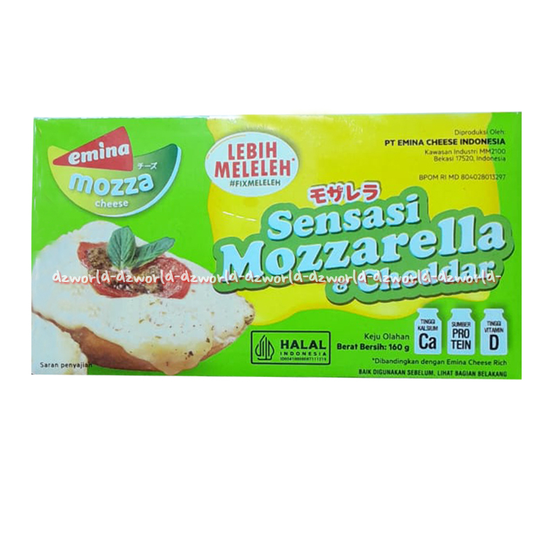 

Emina Mozza Cheese 160gr Sensasi Mozarella & Cheddar Keju Batang Mozarela Emmina Hallal Mozarela Cedar Moza