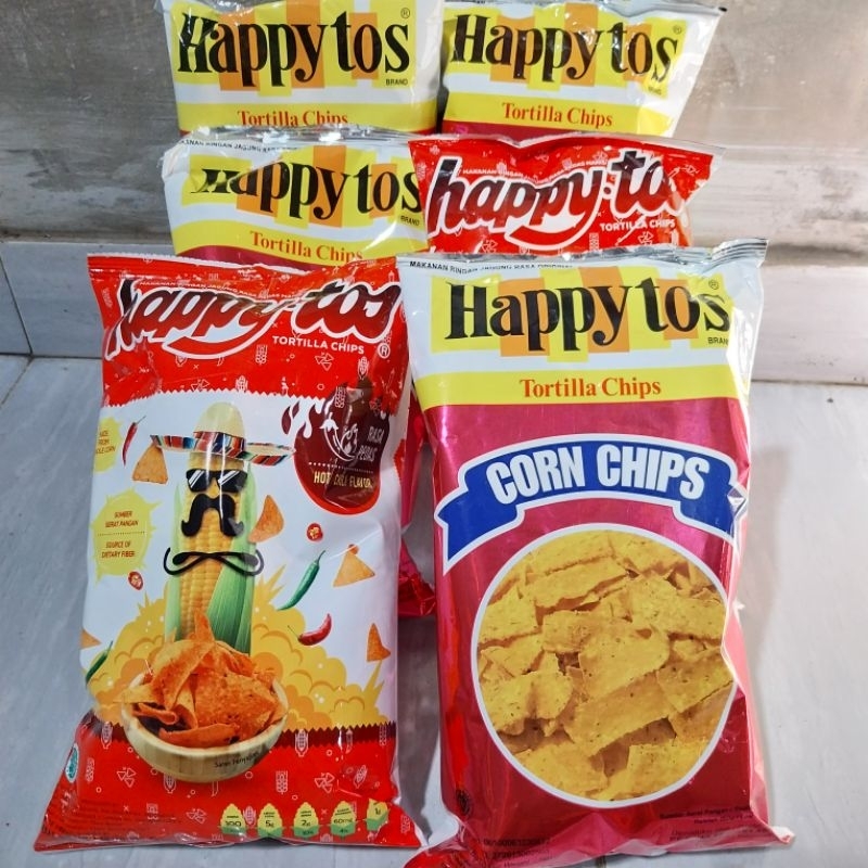 

HAPPY TOS TORTILLA CHIPS MERAH 160GR CEMILAN SNACK