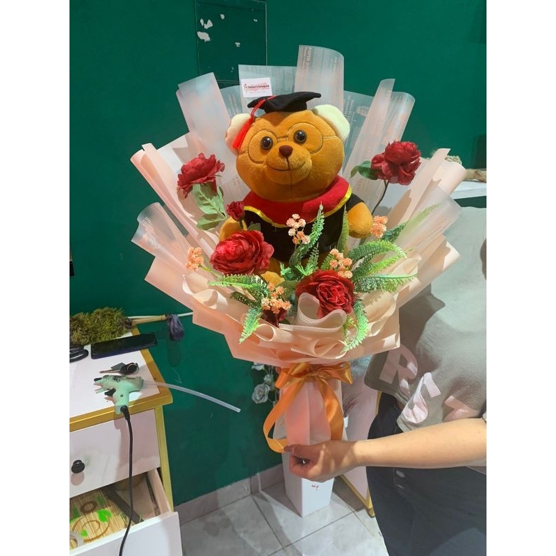 Buket bunga wisuda premium, Buket boneka wisuda ,Buket boneka wisuda besar