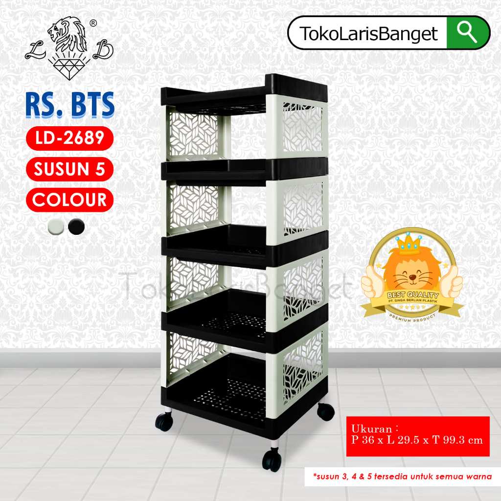 RAK PUTIH BTS PLASTIK / SERBAGUNA / RAK SUSUN / RAK BUKU / RAK DAPUR / RAK BUMBU SUSUN 3 , 4 & 5