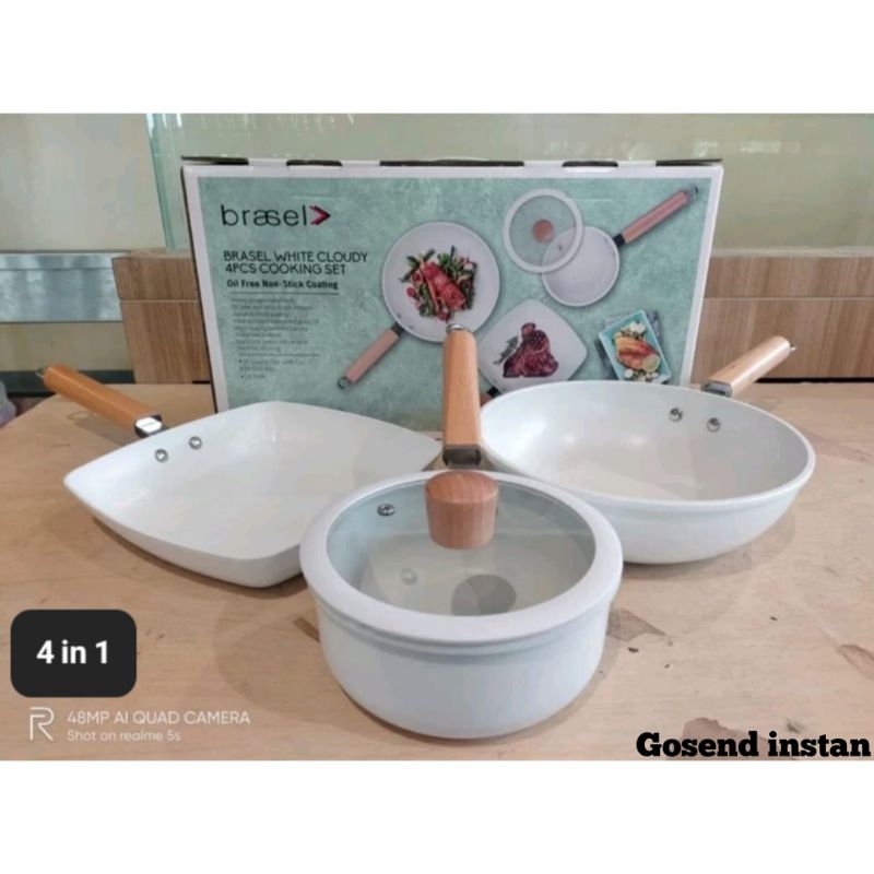 COOKING SET BRASEL WARNA CLOUDY WHITE SERIES