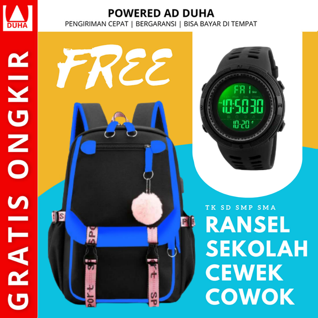 [ FREE JAM TANGAN ] - PROMO 12.12 Tas Ransel Sekolah Anak TK Sd Tas Ransel Anak Laki-Laki Terbaru KLU4