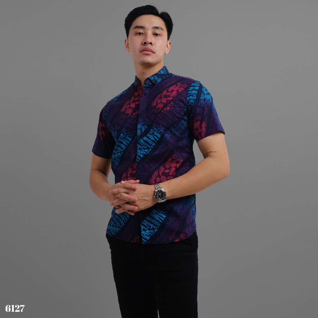 DGM Fashion Kemeja Batik Pria Lengan Pendek Jumbo Songket 6127