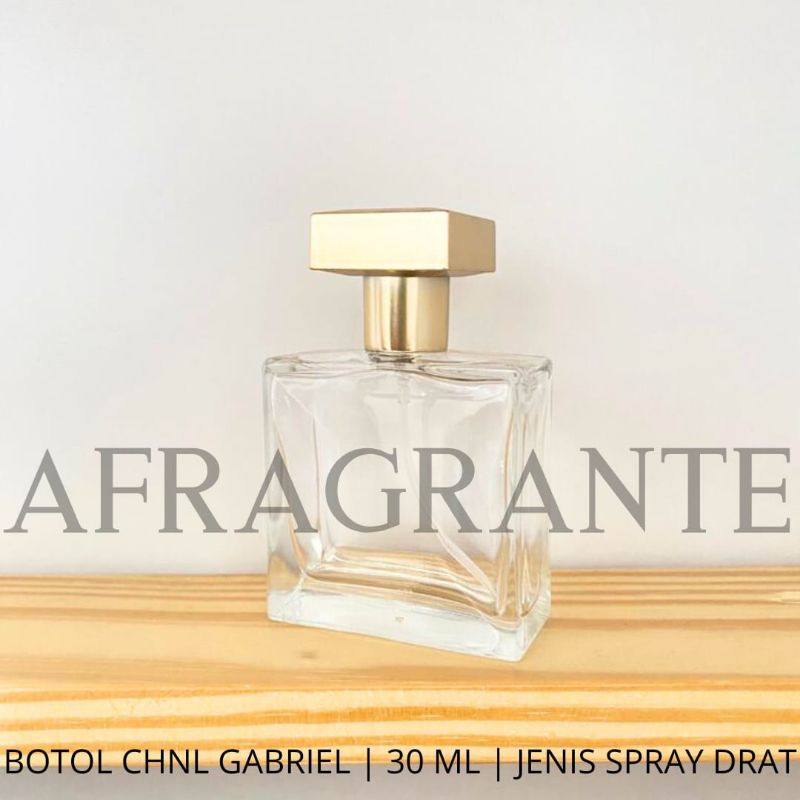 botol parfum chnl gabriel 30 ml drat tutup kotak gold-botol parfum kotak gold 30 ml-botol parfum mew