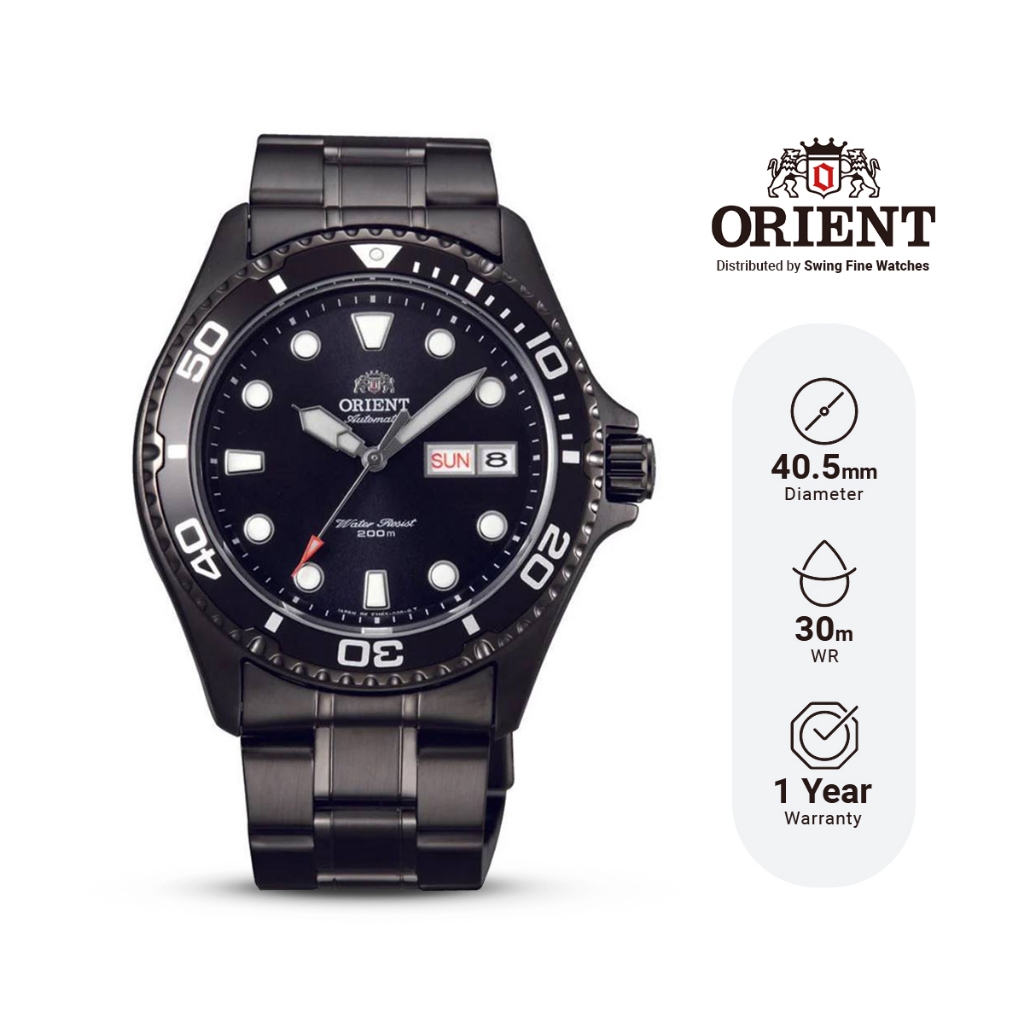 Jam Tangan ORIENT FAA02003B Ray Raven II Automatic Diver Stainless Ori