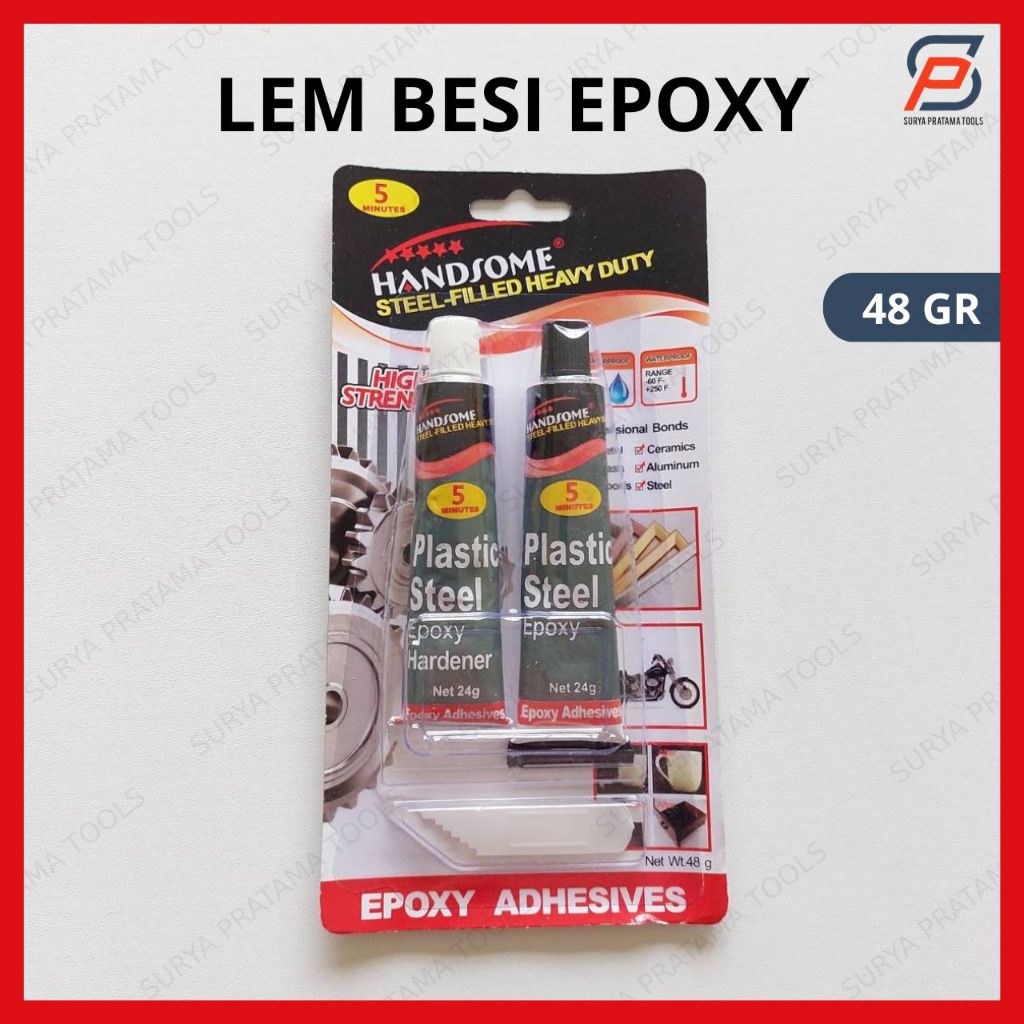 

Lem Besi Plastik Epoxy 48 Gram / Lem Besi 5 Menit Serbaguna 48gr