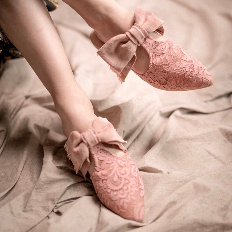 Ittaherl x Eddy Betty Tie a Bow Mules Rougir 38