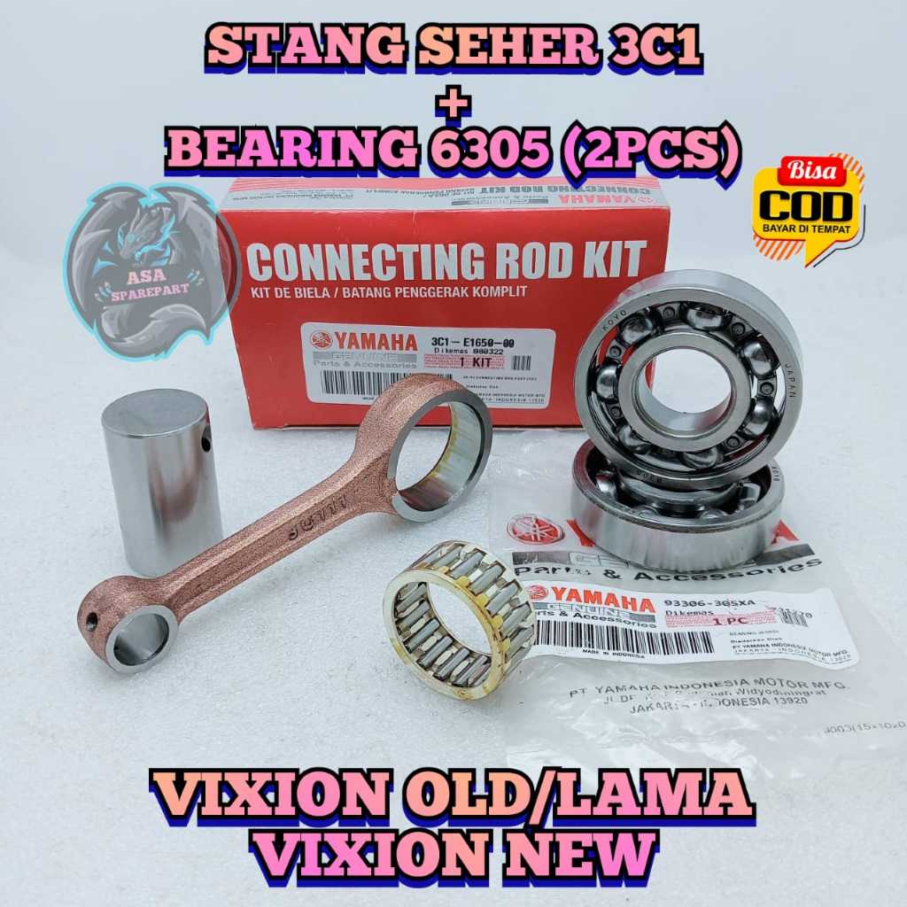 Stang Seher Set Bearing 3C1 Motor Yamaha Vixion Old Lama , Vixion NVL / NVA , Jupiter Mx 135 New Kop