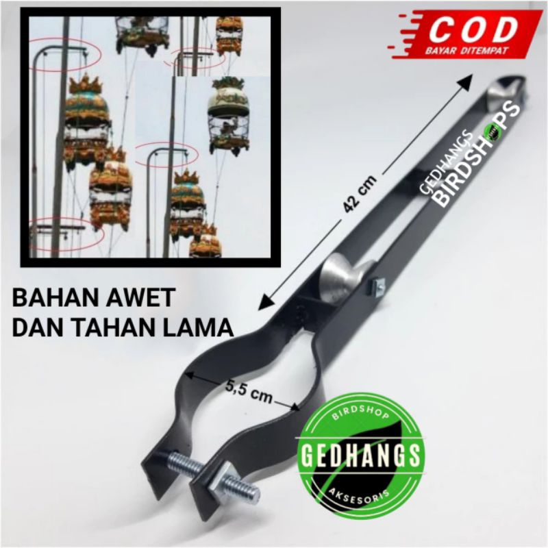 Kerekan Katrol Besi Sangkar Kandang Burung Perkutut Kutut Bendera