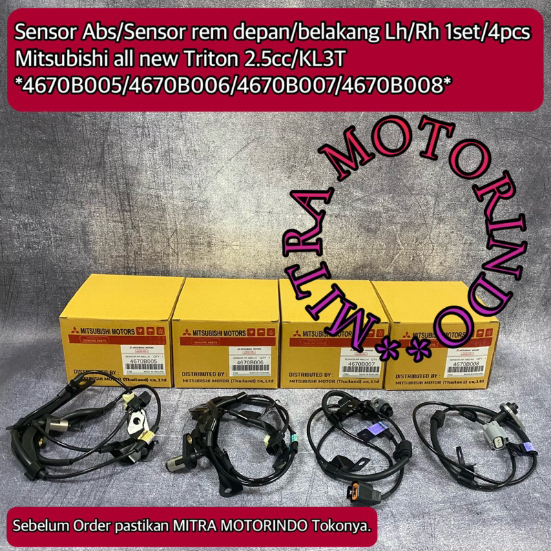 Sensor ABS/Sensor Rem Depan/Belakang LH/RH 1Set/4Pcs Mitsubishi All New Triton 2.5cc/KL3T 4670B005/4