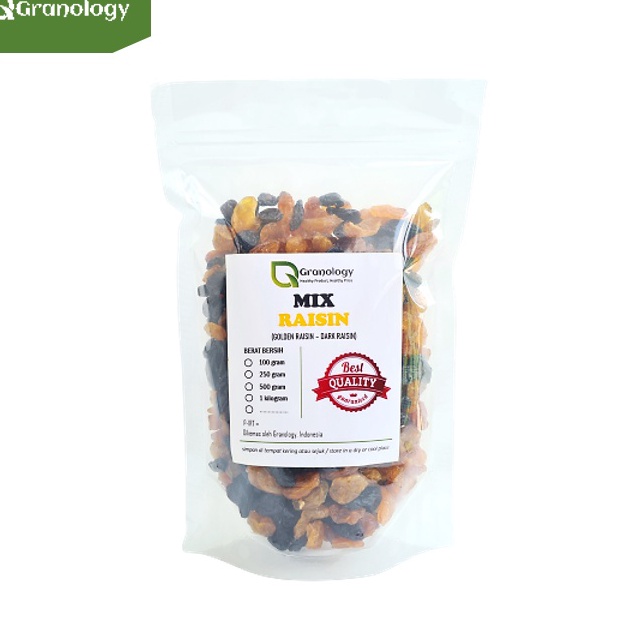 

Bestseller Mix Raisin 500 gram (Dark Raisin & Golden Raisin)