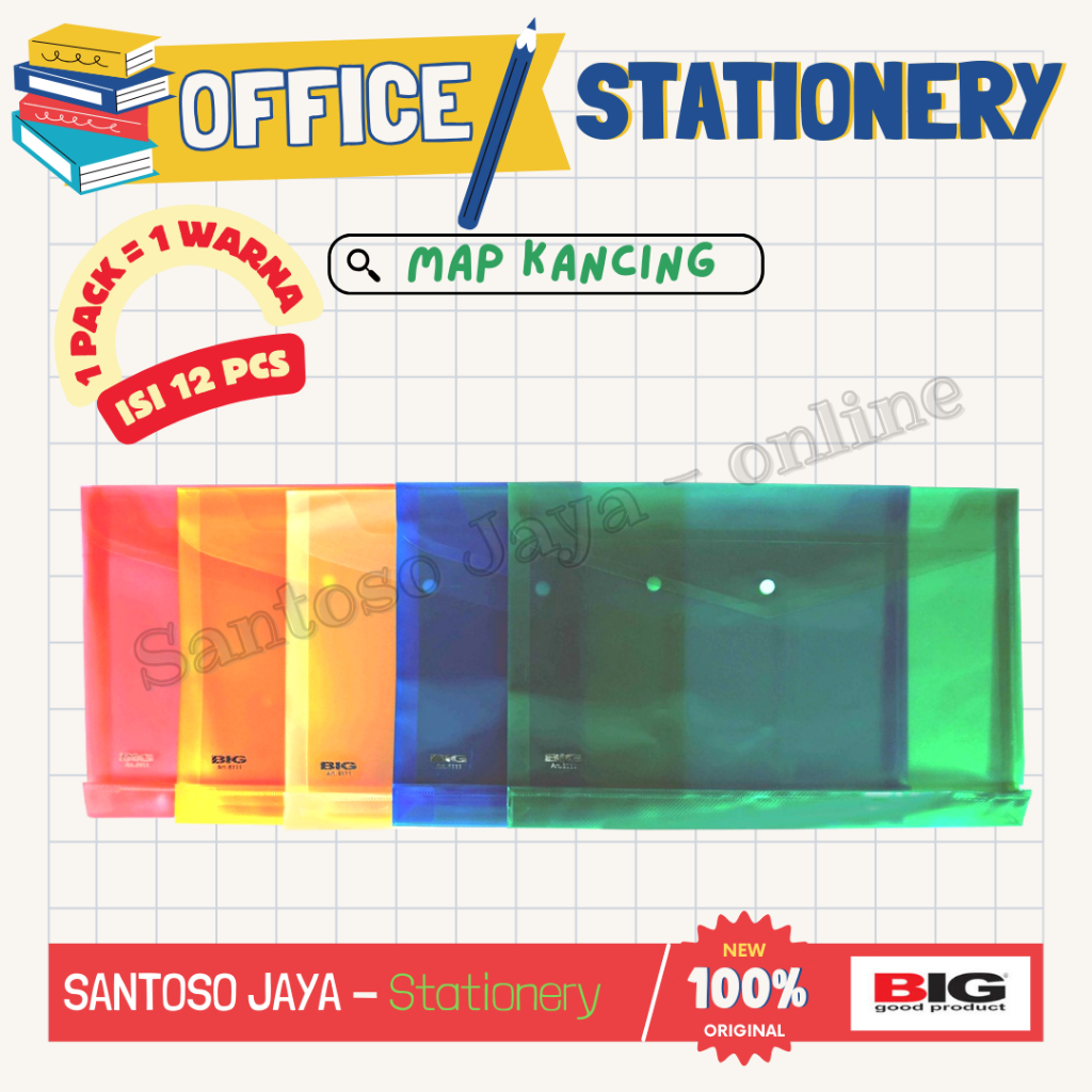 

Map Kancing BIG - Map Plastik Transparan F4 Folio Pack 12 pcs MF-8111