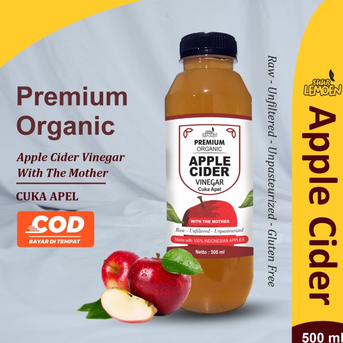 

TIPE EWY706 CUKA APEL Apple Cider Vinegar | 250 ml - 500 ml Premium CUKA APEL Organik With The Mother Untuk Diet Alami by Suur Lemoen