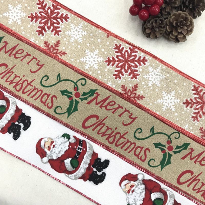 

1 YARD - PITA NATAL PINGGIR KAWAT / PITA NATAL KANVAS/PITA MERRY CHRISTMAS