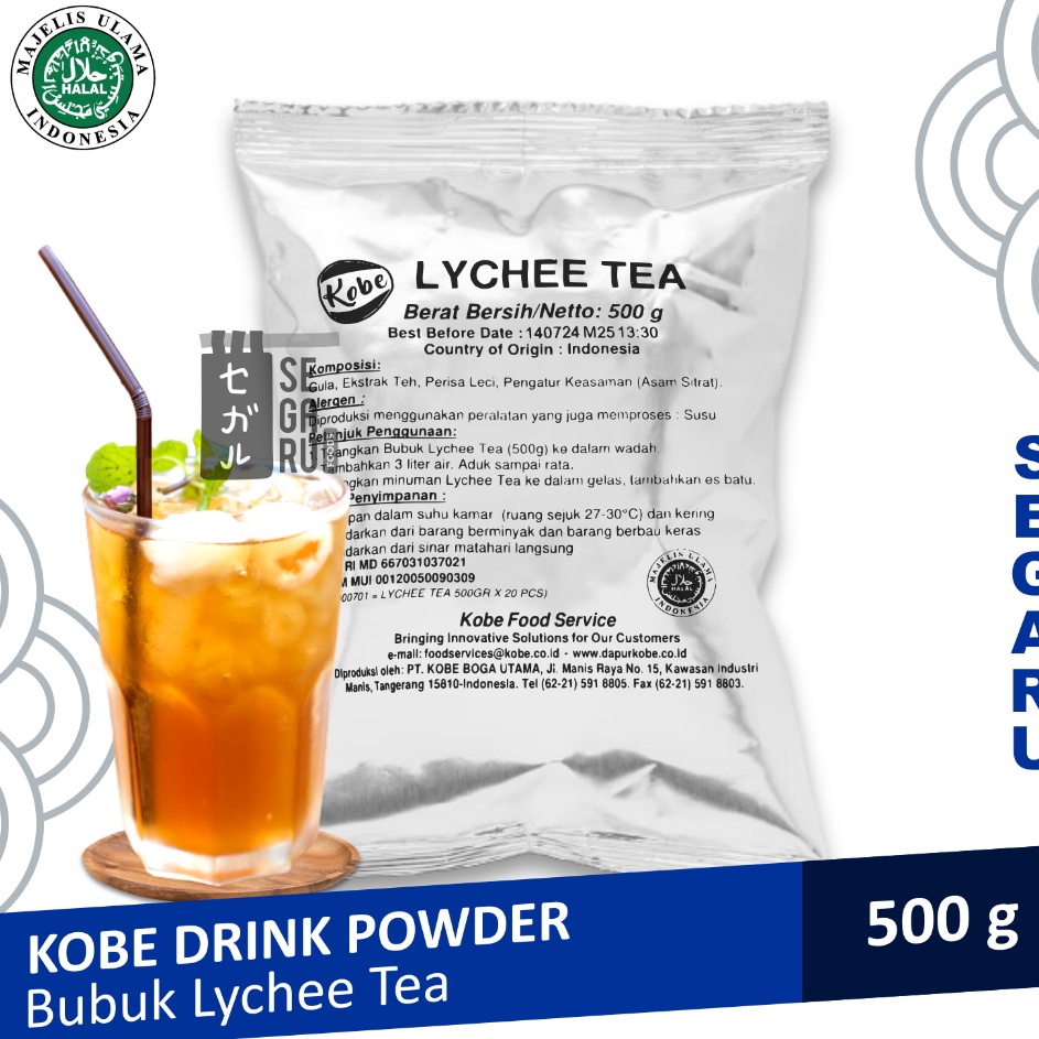 

Model Baru Lychee Tea Kobe | Teh Bubuk Leci Tea Powder Drink Halal 500 gram