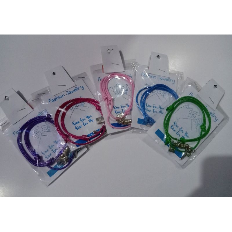✅COD Gelang Couple Magnet Tali Korea Warna / Gelang Pasangan Gembok Kunci