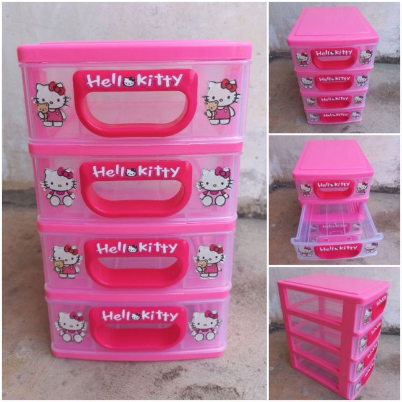 Laci Mini Susun 4 Rak - Mini Container - Hellokitty
