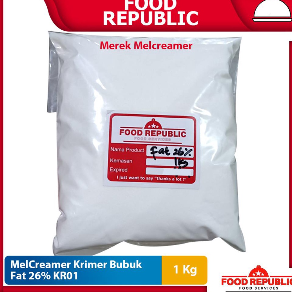 

Terlaris KRIMER BUBUK - CREAMER POWDER 1 KG FAT 26% NON DAIRY HALAL