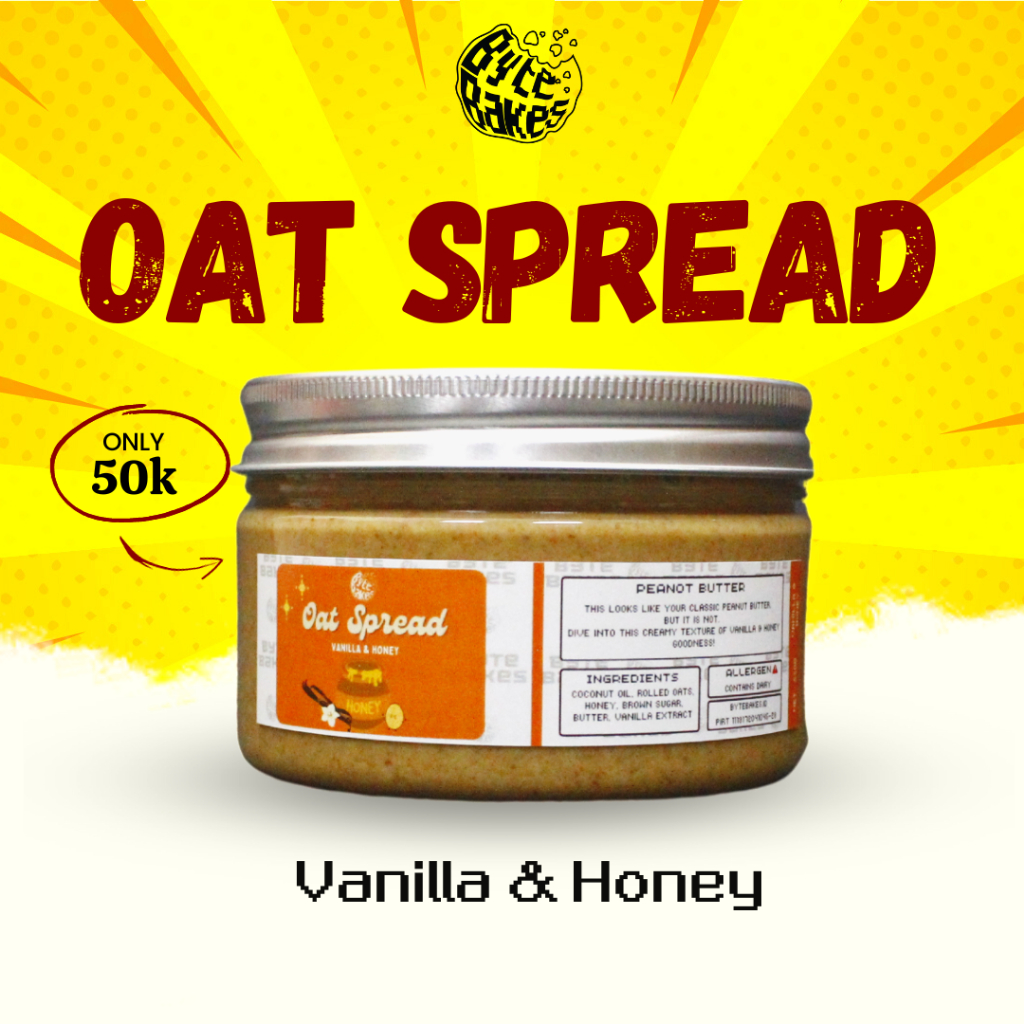 

ByteBakes Oat Spread Vanilla and Honey Selai Oat Madu Vanilla | Non Peanut