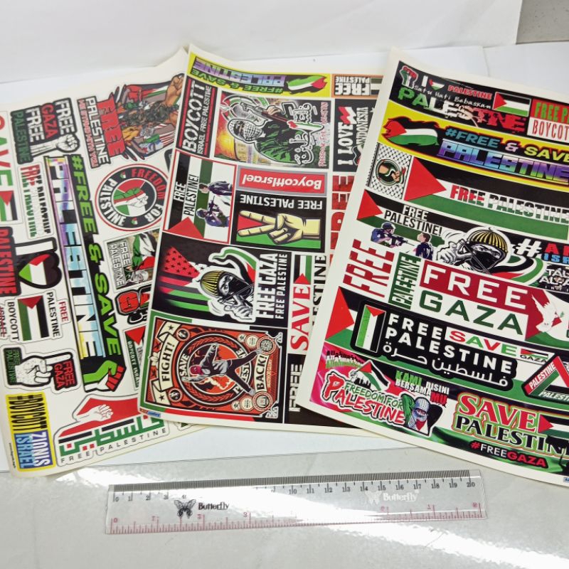 

Paket lengkap 3 Lembar Stiker Palestina / Promo 3 lembar stiker palestina