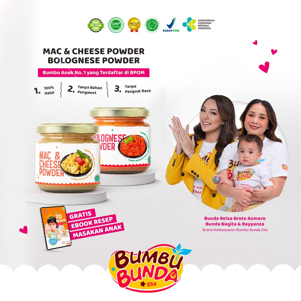 

41 Bumbu Bunda Elia Mac & Cheese Powder / Bolognese Powder Non MSG Non Pengawet / Bumbu Pasta Anak / Bumbu MPASI qk6il
