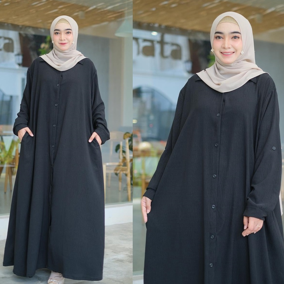 [Bayar Di tempat]. DRESS XXXXL JUMBO / BAHAN RAYON CRINKLE / GAMIS SYARI LD 140