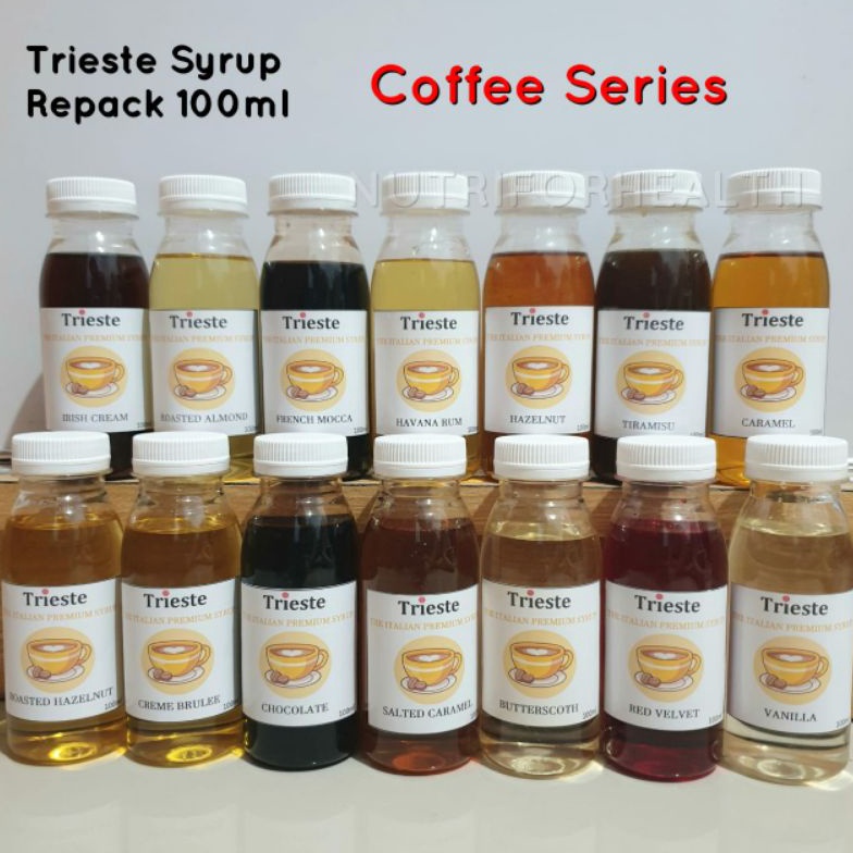 

Laris!! (100ml) Trieste Syrup HALAL Caramel Creme Brulee Hazelnut Almond Irish Vanilla Chocolate Mocca 7269