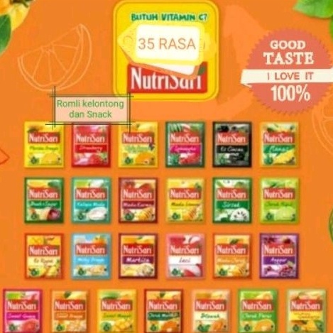 

Kode YO897 NUTRISARI Minuman Buah Vitamin C ALL VARIAN 1 RENCENG ISI 10 Sachet