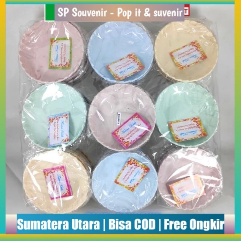 Souvenir Mangkok Bulat Gerigi 50 pcs Free Kartu Ucapan | Souvenir Pesta Pernikahan Ultah