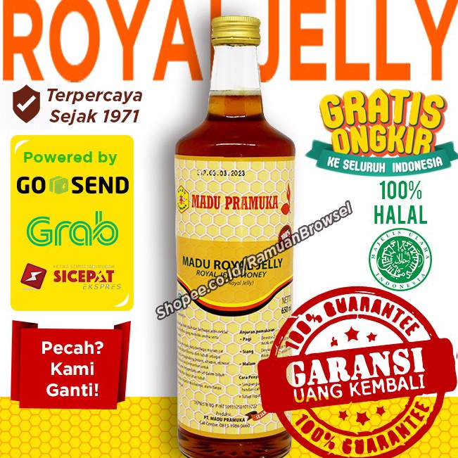 

Grosir Madu Royal Jelly Pramuka 650ml Alami