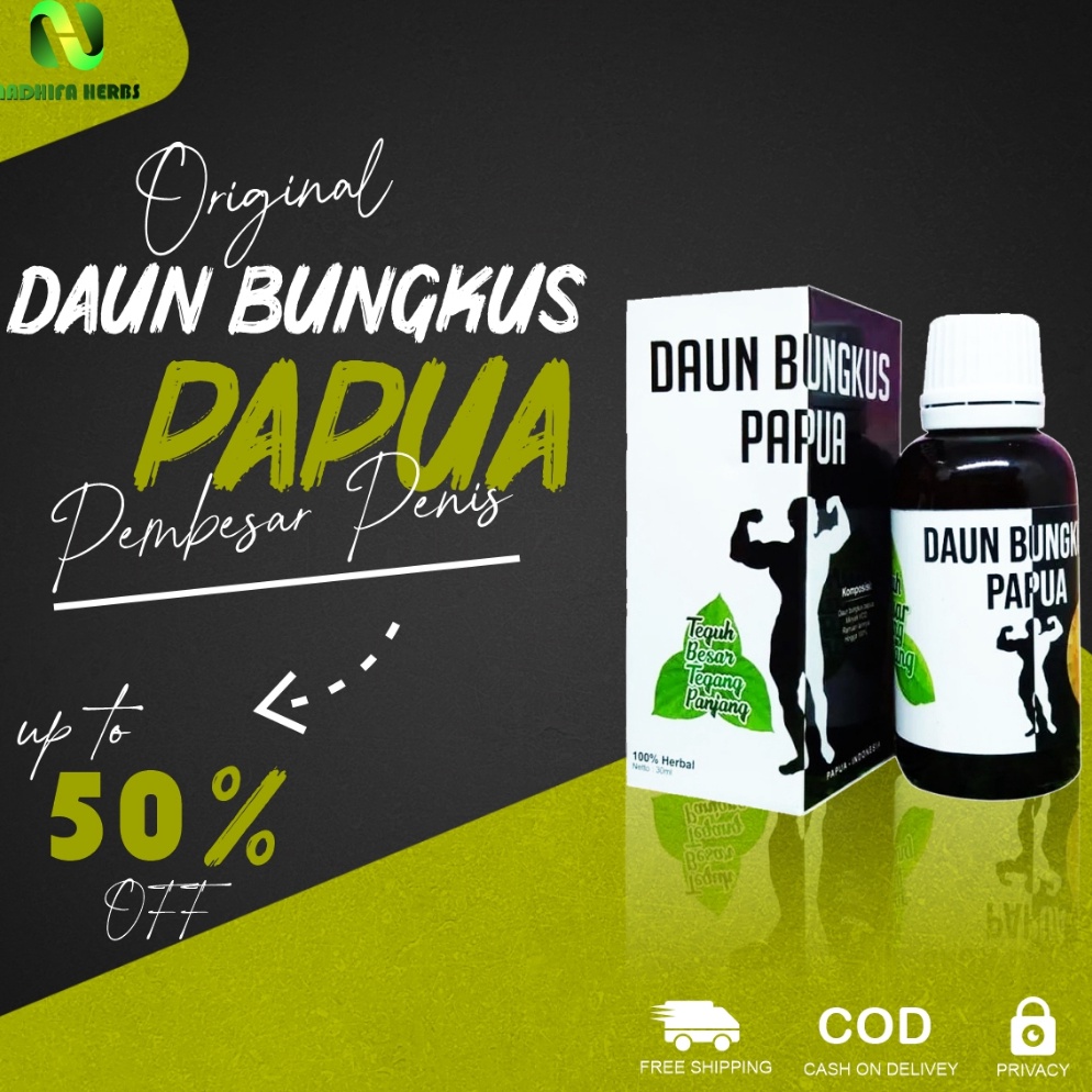 Re4dy Terbaik Daun Bungkus Asli Papua Pria Pembesar dan Panjang Berurat Permanen Untuk Pria Sejati P
