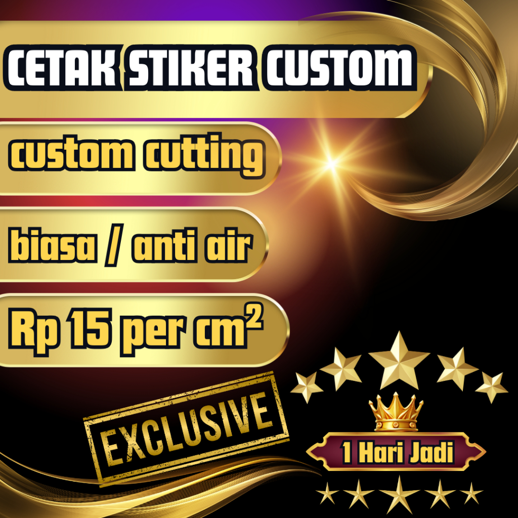 

Cetak Stiker Custom Ukuran / Stiker Custom Bebas Murah