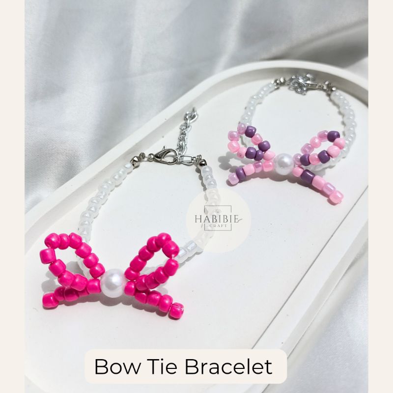 Bow Tie Bracelet by Habibie Craft Kupu Butterfly Pita Ribbon Imut Lucu Manik Beads Kristal Manik Mutiara Gemoy Premium Friendship Gelang Taylor Swift