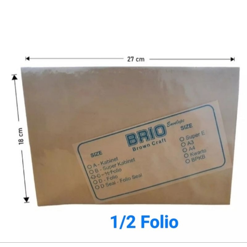 

Amplop Coklat 1/2 Folio "BRIO