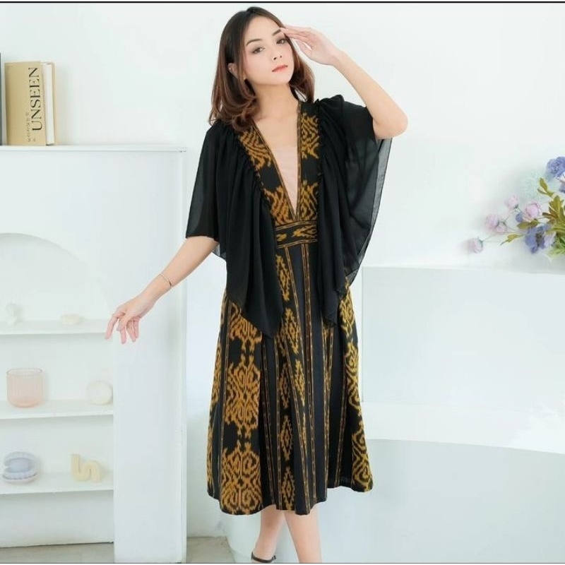 Dress tenun Salma Dress Hitam