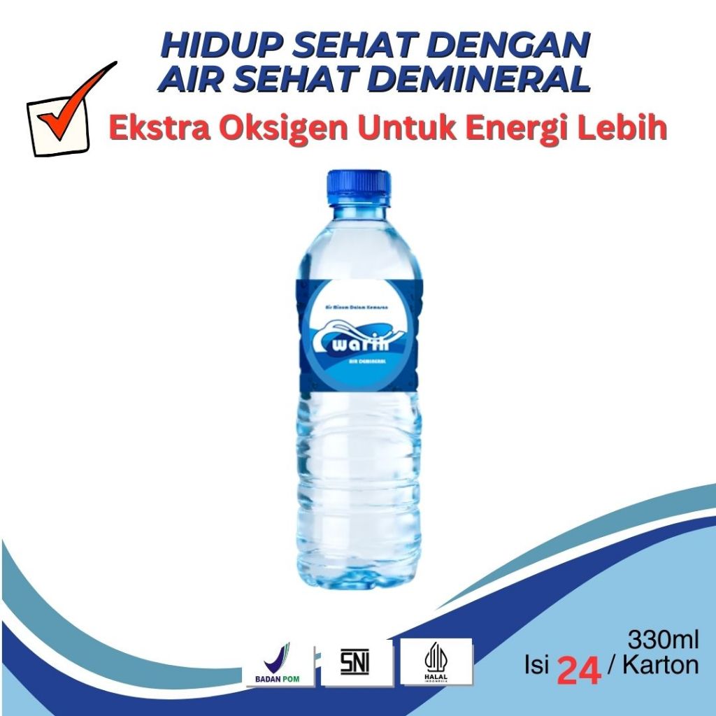 

Warih Air Dalam Kemasan Demineral 330ml (1 Dus isi 24pcs)